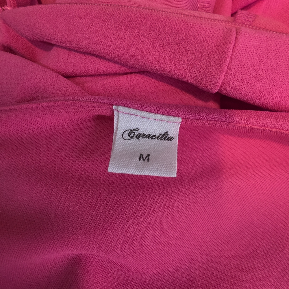 Caracilia Cocktail Formal Date Night Valentine's Day Pink One-Shoulder Dress - Picture 6 of 8